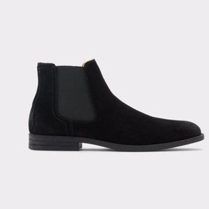 NEW Aldo MOUGLALIS Black Leather Chelsea Boot